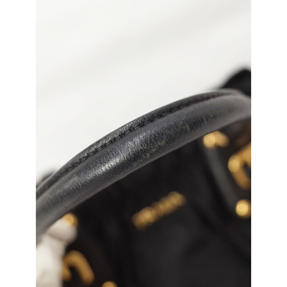 Prada Tessuto Nylon Jacquard Logo Tote Shoulder Bag Nero Black - Picture 8 of 9